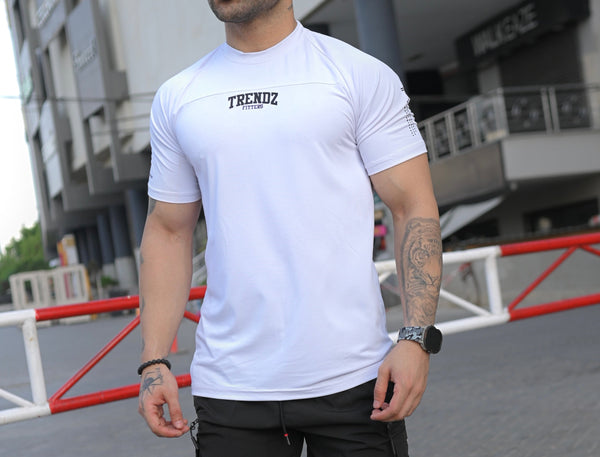 Trendz Fitter White Imported Dri-fit Tee